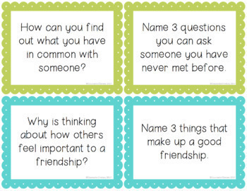 Friendship Task Cards Free Sample by Counselor Chelsey | TpT