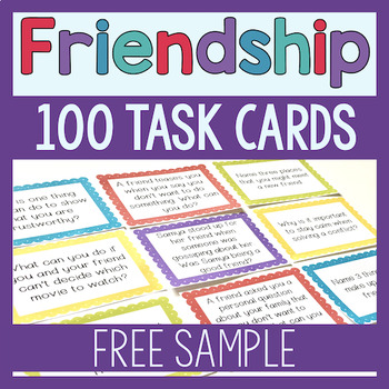 Preview of Friendship Task Cards Free Sample