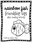 {Friendship Tips} Rainbow Fish after reading activity