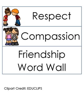Preview of Friendship Word Wall
