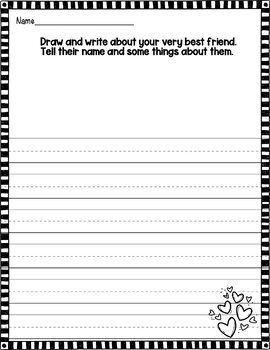 Friendship Writing Prompts for First and Second Grade by Teaching with ...