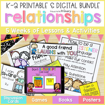 Preview of Friendship and Sharing Lessons & Activities - How to Make Friends - K-2 SEL