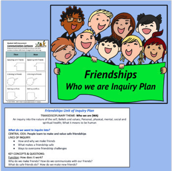 Preview of Friendships Inquiry Plan - Social Studies - Wellbeing - SEL - IB PYP