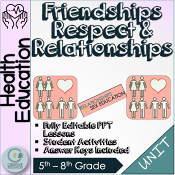 Preview of Friendships Respect and Relationships - Sex Education Unit for Teens.