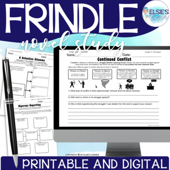 Preview of Frindle Novel Study Lessons and Activities with Google Slides