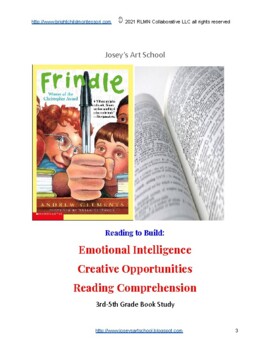 Preview of Frindle Book Study 3rd-5th Grade Comprehension Vocab Art