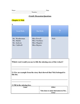 Preview of Frindle Book Study Questions