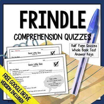 Preview of Frindle Chapter Quizzes (Frindle Novel Study) (Frindle Comprehension Questions)