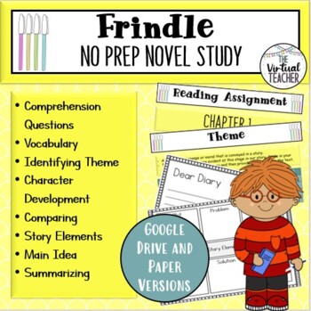 Preview of Frindle -Novel Study (Book Club ) - Online/Digital + Paper Versions