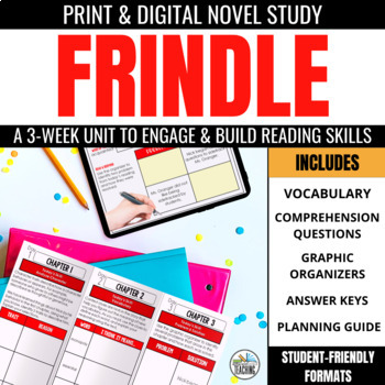 Preview of Frindle Novel Study Comprehension Activities, Chapter Questions, & Vocabulary