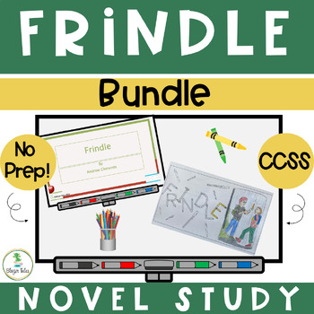 Preview of Frindle Novel Study PowerPoint & First Chapter Friday Coloring Sheets Bundle