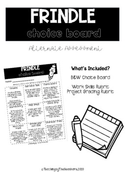 Preview of Frindle: Choice Board and Alternate Assessment