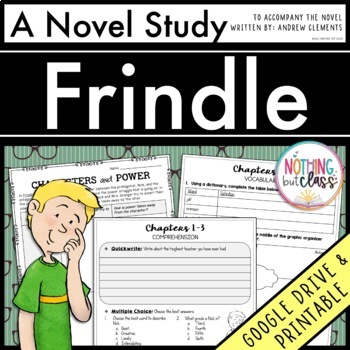 Preview of Frindle Novel Study Unit | Comprehension Questions with Activities and Tests