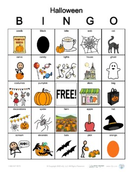 Fringe Vocabulary Fall Bingo Activity by Communication Community