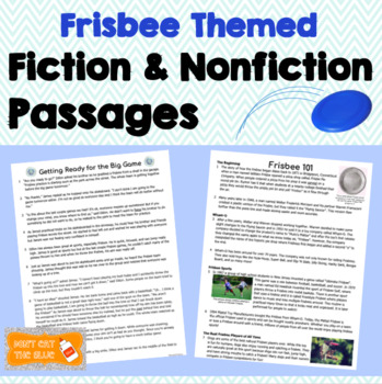 Preview of Fiction and Nonfiction Passages with Comprehension and TEI Questions: Frisbees