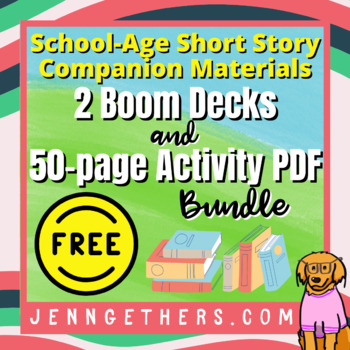 Preview of [FREEBIE] School-Age Short Story Materials: BOOM CARDS + Printables