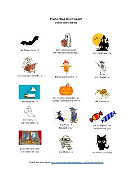 Preview of Fröhliches Halloween! (German Halloween Vocabulary)