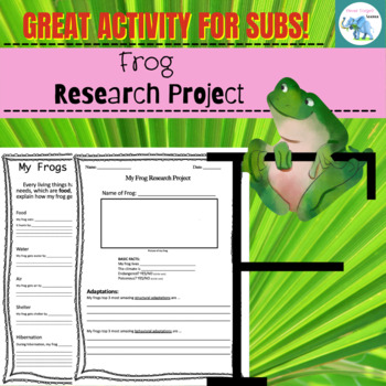 Preview of Frog Adaptation Research Project GREAT FOR SUBS!