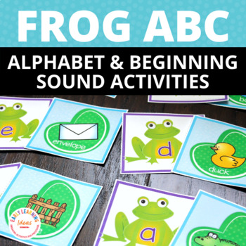 Preview of Frogs & Pond Life Preschool Spring Letter Sounds Matching Uppercase & Lowercase