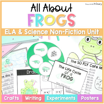 Preview of All About Frogs Life Cycle Craft, Spring Science, Reading, & Writing Activities
