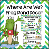 Frog Classroom Theme Where Are We Signs