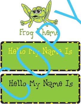 Preview of Frog Classroom Theme - customizable tags