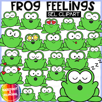 Preview of Frog Clipart Feelings and Emotions - SEL Clipart
