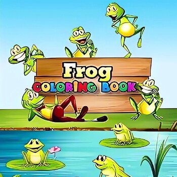 Preview of Frog Coloring Book: Cute Frog Coloring Pages for Kids