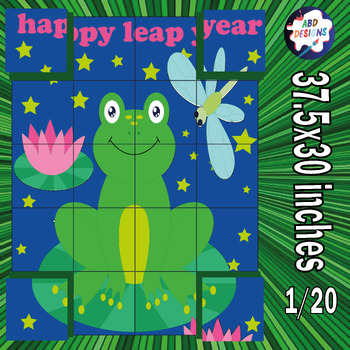 Preview of Frog Craft : happy leap year 2024 Collaborative Coloring Poster Bulletin Board