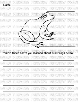 Preview of Frog Diagram and Writing