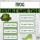 Frog Editable Printable Table Name Tags for Preschool Pre-K 3x8.5