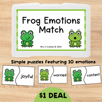 Preview of Frog Emotion Matching - Dollar Deal Task Box