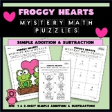 Leap Day Frog Hearts Mystery Math Puzzles - Simple Additio