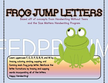 Preview of Frog Jump Letters Handwriting Packet