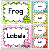Frog Theme Classroom Labels - Editable