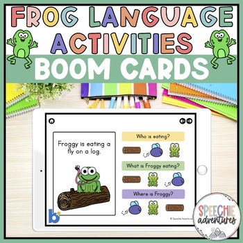 Preview of Frog Early Language Activities for Spring Speech Language Therapy Boom Cards