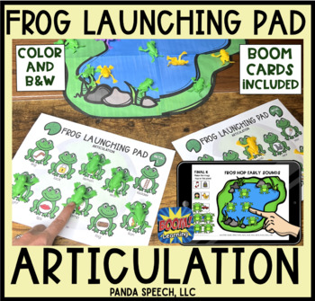Preview of Frog Launching Pad Speech Therapy Toy Companion Articulation plus BOOM cards