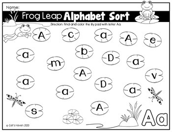 Frog Leap Alphabet Sort by Cat's Haven | Teachers Pay Teachers
