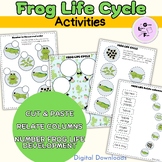 Frog Life Cycle Activities Color, Cut & Paste, Relate Colu