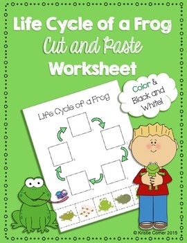 Preview of Frog Life Cycle Cut and Paste Worksheet
