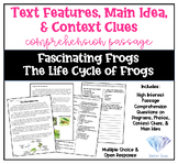 Frog Life Cycle | Diagrams - Text Features Passage | Compr