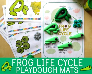 Preview of Frog Life Cycle Playdough Mats, Play Doh Activity, Biology, Amphibians, Science