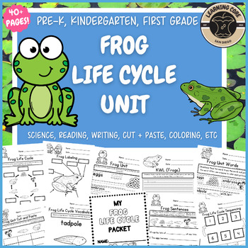 Preview of Frog Life Cycle Science Worksheets Frog PreK Kindergarten First Frog Nonfiction