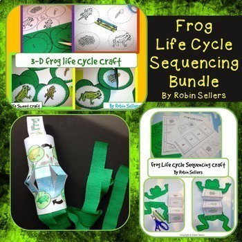 Preview of Frog Life Cycle Sequencing Craft Bundle