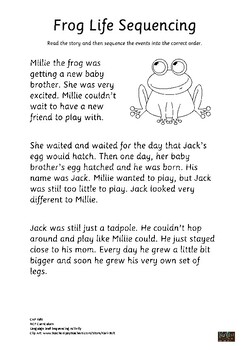 Frog Life Cycle Story and Sequencing Activity by CAP Kids | TPT