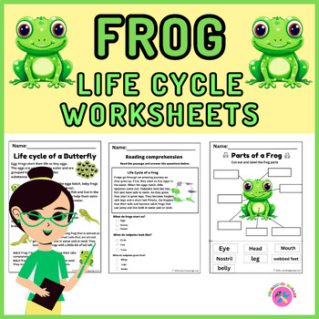 Preview of Frog Life Cycle Worksheet Packet