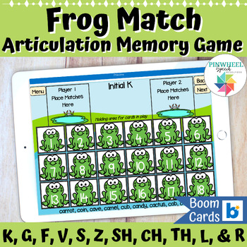 Preview of Frog Match Spring Articulation Memory Boom Cards Speech Therapy Digital Activity