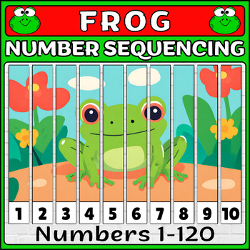 Preview of Spring Frog Number Sequencing Puzzles - Montessori Math Activities for Counting