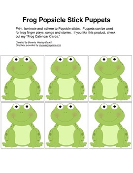 Preview of Frog Popsicle Stick Puppets