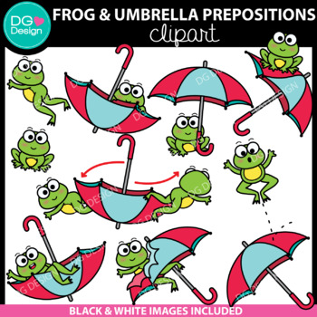 Preview of Frog Prepositions Clipart | Spring Animals Clipart | Positional Clip Art